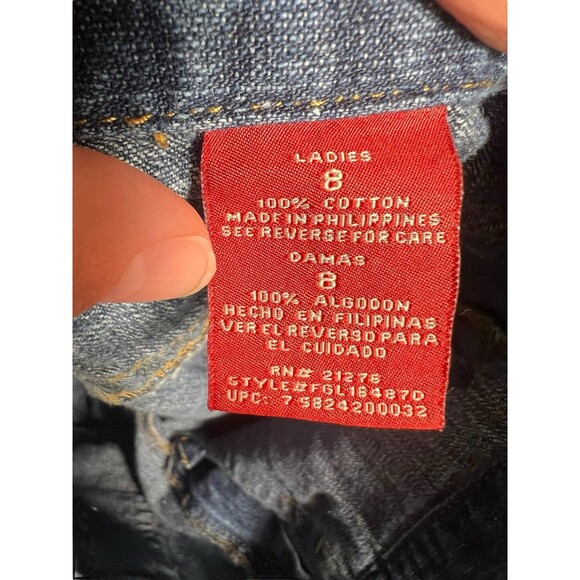 Faded Glory Y2K Vintage Women's High Rise Denim Shorts Size 8 2005 Scoop Pockets - Picture 7 of 9